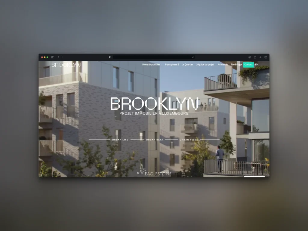 Site web de commercialisation du quartier Brooklyn