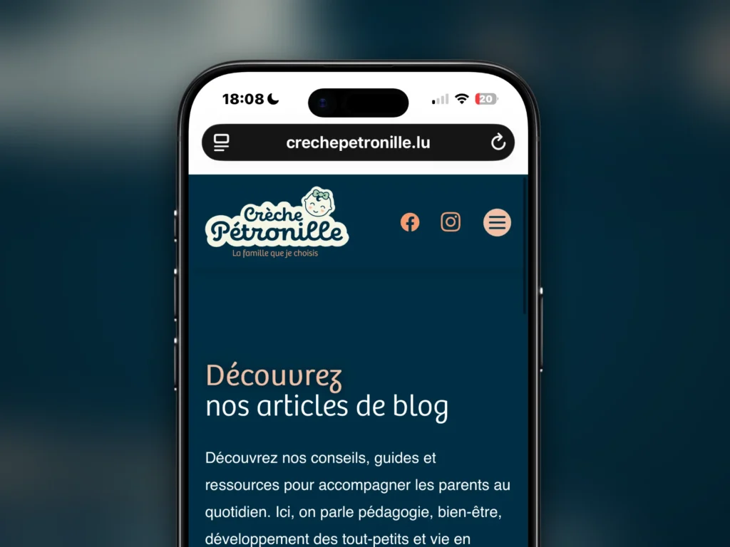 Site web de la Crèche Pétronille