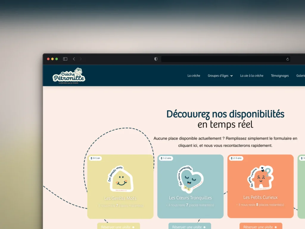 Site web de la Crèche Pétronille