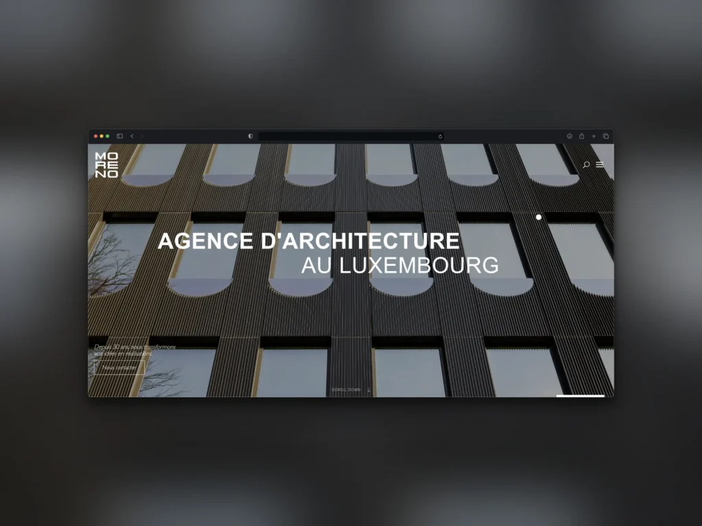 Refonte du site web de Moreno Architecture