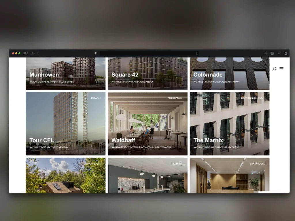 Refonte du site web de Moreno Architecture
