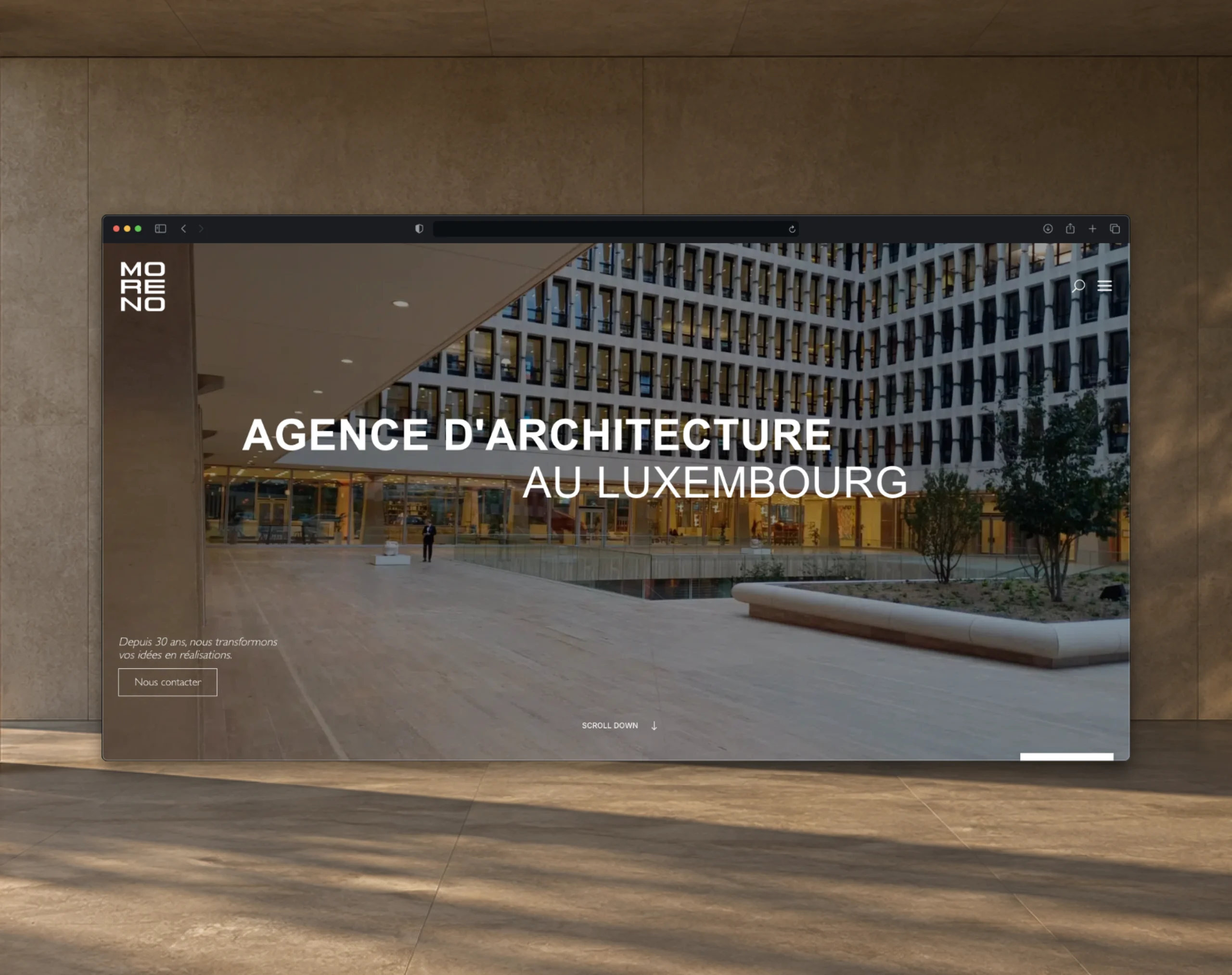 Refonte du site web de Moreno Architecture