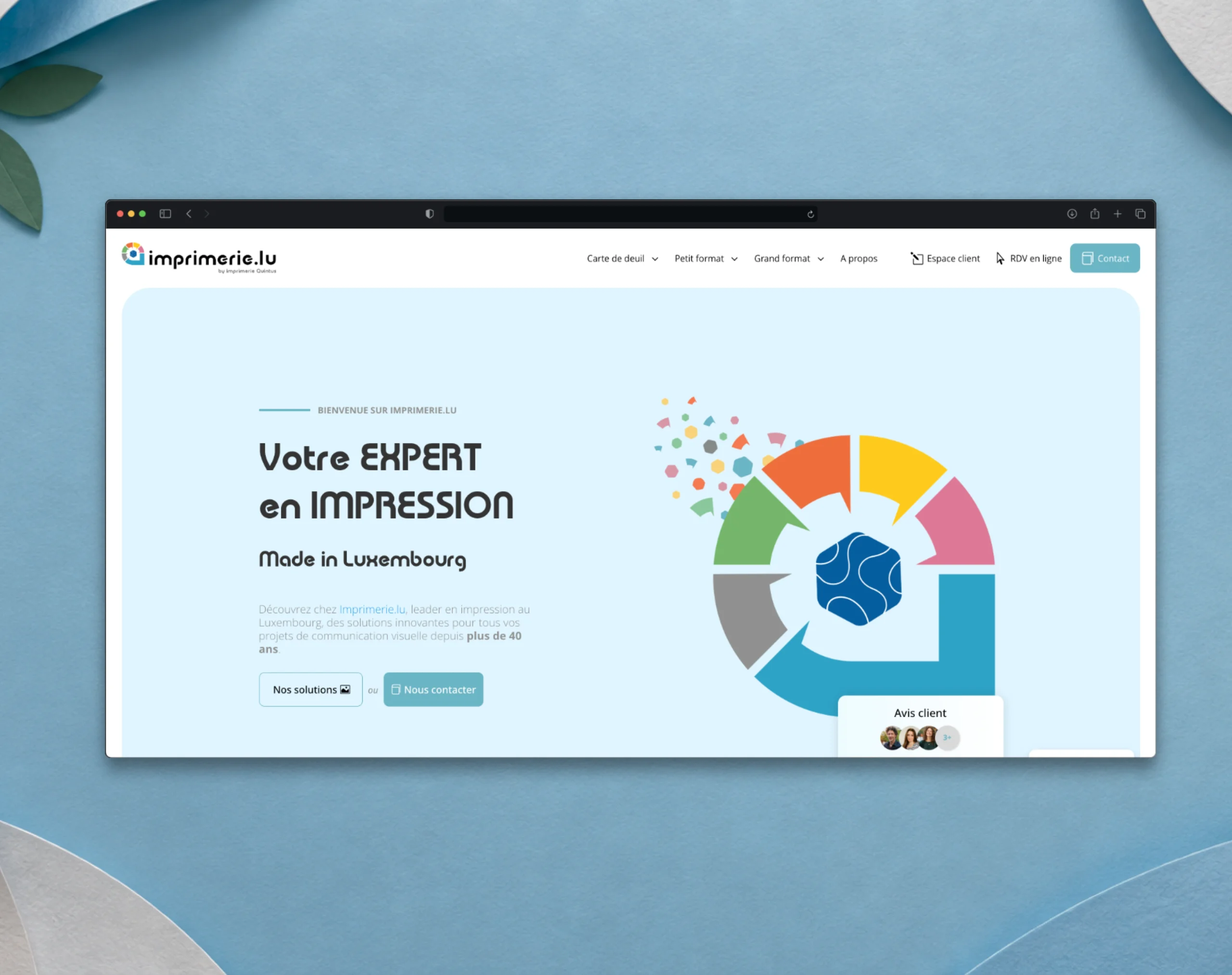 Site web d&rsquo;Imprimerie.lu